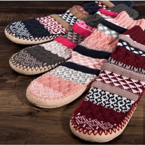 Women’s warm knitted slipper socks comfy cozy stay home weekend slippers - Picture 5 of 5